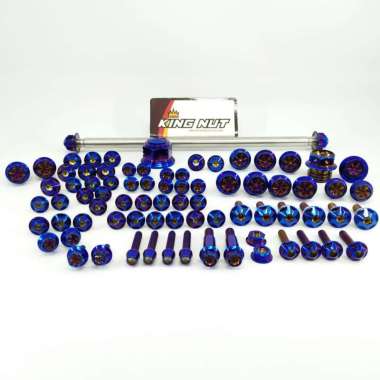 Baut Full Set RX King Paket Hemat Baut Probolt Thailand Stainless Steel King Nut Blue