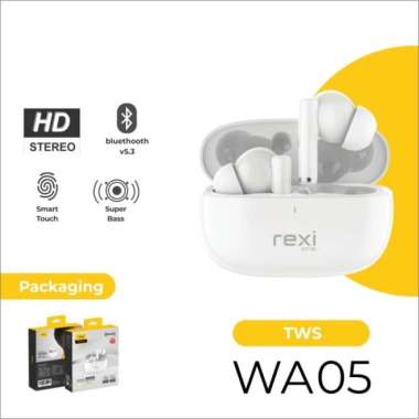 REXI WA05 Earbuds TWS 5.3 Super Bass HD Stereo Headset Bluetooth Multicolor