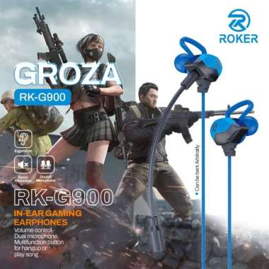 HEADSET - EARPHONE GAMING ROKER GROZA RK-G900 - HANDSFREE GAMING