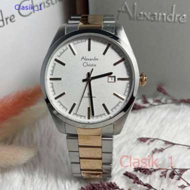 Original 100%!! Alexandre Christie Pria AC 8560 / AC8560 Silver Rosegold Garansi Resmi 1 tahun