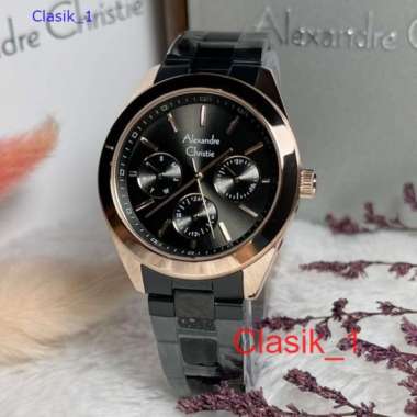 Original 100%!! Alexandre Christie Wanita AC 2950 AC2950 Black Rosegold Garansi Resmi 1 tahun