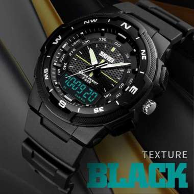 Jam Tangan Analog Digital Pria 1454 Aneh Pria Terbaru Hitam Casual Jarum Divigo Tamgan Tali Tangam T