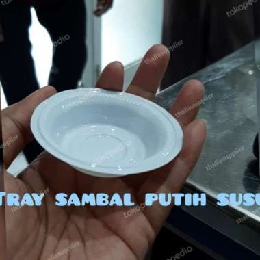 MIKA TRAY SAMBAL ISI 100PCS WARNA PUTIH SUSU. WADAH SAOS SAMBAL