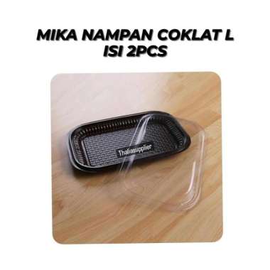 MIKA NAMPAN L ISI 2PCS, PLASTIK BAHAN TEBAL, TUTUP TRANSPARANT