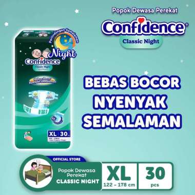 Confidence Classic Night Popok Perekat Dewasa Diaper Ektra Serap XL30
