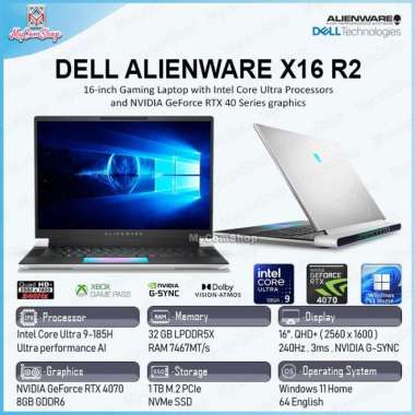 Dell Alienware X16 R2 Laptop Gaming 16" Lunar Light, Intel Ultra 9, RTX 4080
