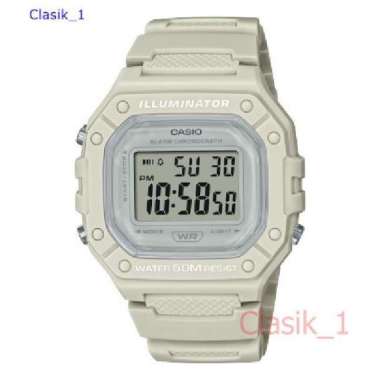 Original 100%!! Casio W-218HC-8AVDF Jam Tangan Unisex Cream