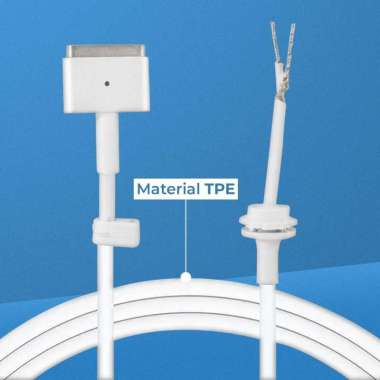 DC Cable for 60W MagSafe T Tip Laptop Ac Aki Kering Bekas Type C Adapter Kabel Konverter To Soket Ke Portable Inverter Dvi Vga Penjepit Port Tepsi IH Putih