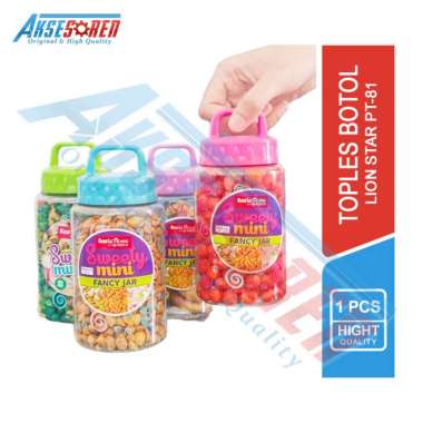 Aksesoren Toples Botol Lion Star [Sweety Mini Fancy Jar PT-81] / Wadah Air Minum Tutup Ulir / Tempat
