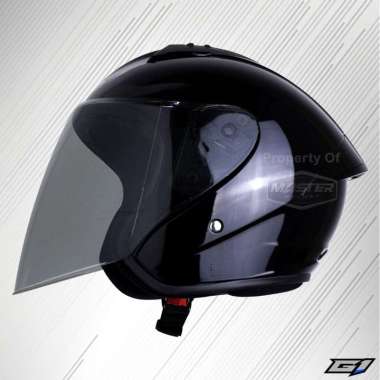 Helm GM G1 SOLID Helm Half Face SNI - M BLACK GLOSSY