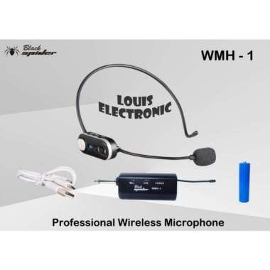 Mic Microphone Wireless Headset Black Spider WMH 1 Mic Imam Masjid Mic Bando