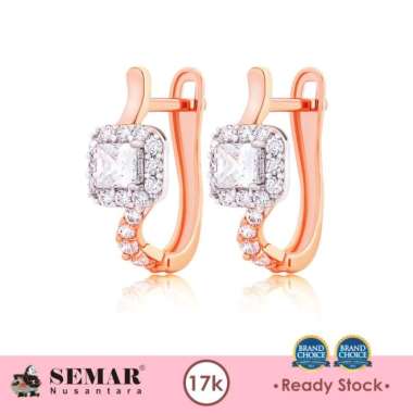 Anting Emas Spirca Rose White Gold 17K Semar Nusantara