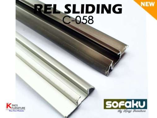 Rel Sliding 3m Baleno C-058 Pasangan Roda Orange - Sliding Door Pintu SILVER