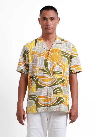 Manzone Kemeja Lengan Pendek Pria Aarus Mustard Mustard S