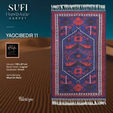 Karpet Handmade Made in Turki Yagcibedir 11 Navy Red 138x87 Cm