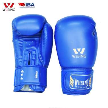Sarung tinju boxing glove synthetic leather Wesing blue 12 Oz