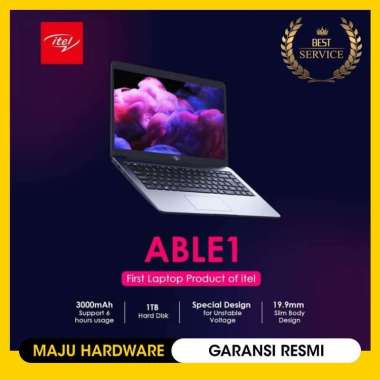 Laptop Internal 1TB Itel ABLE 1 Intel Celeron N3450 4GB 1TB HDD W10 14" HD Garansi Resmi