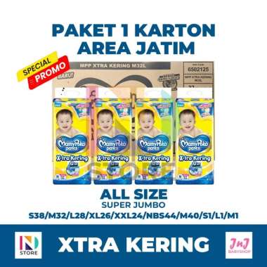 MamyPoko Pants Xtra Kering S38/M32/L28/XL26/XXL24/NBS44/M40/S1/M1/L1 Paket 1 Dus/Karton L28 1 KARTON