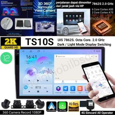 Head Unit Android Camera 360. TS10. UIS7862. DSP 10'2K 4+32+360