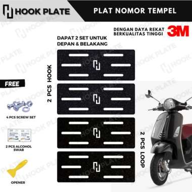 Hook Plate Dudukan Plat Motor Frameless Tanpa Bingkai - Plat Tempel