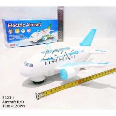 Mainan Anak Pesawat Airbus baterai bump and go lampu A380 0-300GA airbus 3223-1