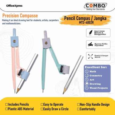 Jangka Compass / Jangka Matematika / Pencil Compass / Jangka Set Pensil MTS-4002R Combo