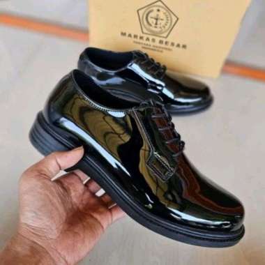 MIVSSO SEPATU PDH JATAH MABES TNI - SEPATU PDH TNI POLRI 40 Hitam mengkilap glos