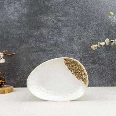 Lumosh Piring Makan Snack Keramik Motif Batik