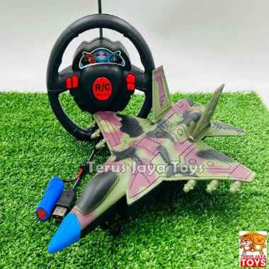 Pesawat Remote Control - Mainan Pesawat tempur remot - RC plane RC Fighter Hjau