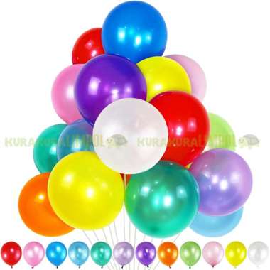 18 Inci Inch Balon Latex Metalik Balon Warna Metallic Inch Besar Jumbo Pesta Gold