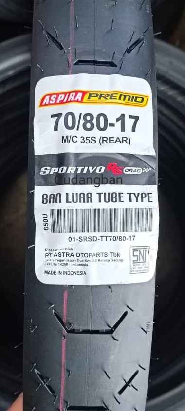 ( RS DRAG - RING 17 ) TUBETYPE 70 / 80 - 17 DRAG BIKE ASPIRA PREMIO SPORTIVO Ban Soft Compound TT