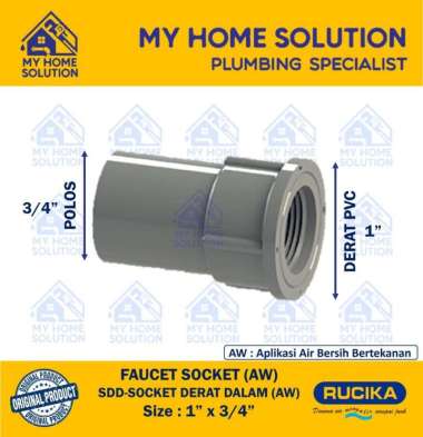 SDD | SOK DRAT DALAM | SOCK DRAT DALAM 1" x 3/4" RUCIKA Tipe AW