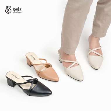 SEIS Diana Sandal Mules Wanita Heels 5 cm 36 CREAM