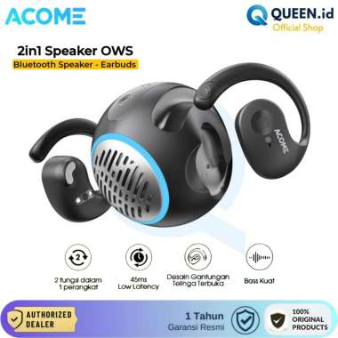 ACOME A21 TWS Earphone & Speaker 2-in-1 Bluetooth 5.4 Low Latency 45ms Hitam