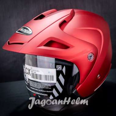 CARGLOSS HELM CX CR SOLID HALLFACE SINGLE VISOR Majestic Red Doff