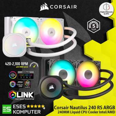 Corsair NAUTILUS 240 RS ARGB CPU Liquid Water Cooling | AIO 240mm Putih