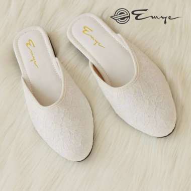 Emye Sandal Hels Slop Pengantin Pria Warna Size 38-45 I Sendal Selop Pengantin Pria Brukat Putih 41 