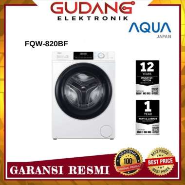 MESIN CUCI AQUA INVERTER STEAM FRONT LOADING AQUA 8 KG FQW 820 FB -