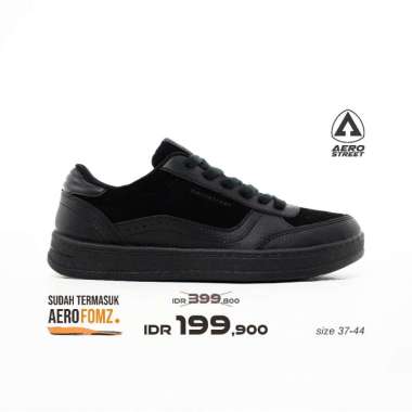 Aerostreet 37-44 Austin Hitam Hitam Hitam - Sepatu Sneakers Casual 43