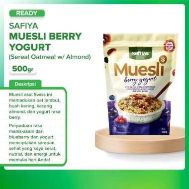 Muesli Berry Yogurt Safiya-Sereal Oatmeal With Almond-Sarapan sehat premium 500 gr