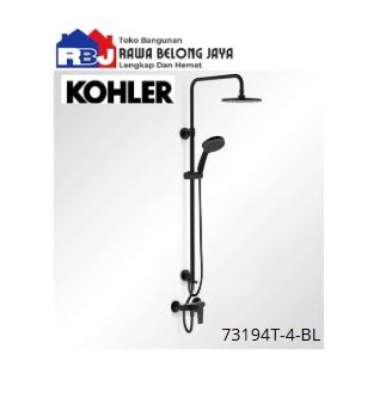 KOHLER Shower Set Tiang Taut Wall Mount Hitam / Shower Column 73194T-4-BL Matte Black / Kohler 73194