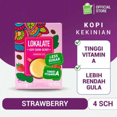 Lokalate Kopi Showberry 4 Sachet - Kopi Stroberi - Strawberry Latte