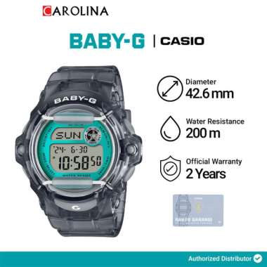 Jam Tangan Wanita Casio Baby-G BG-169U-8B Digital Dial Black Transparan Resin Band