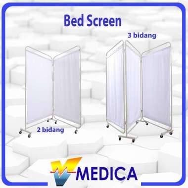 (Instant) Bed Screen 2 Panel / Bed Screen 3 Panel / Tirai Pembatas Ruangan Rumah Sakit 3 PANEL