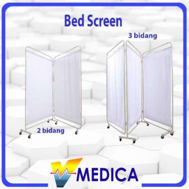 (Reguler) Bed Screen 2 Panel / Bed Screen 3 Panel / Tirai Pembatas Ruangan Rumah Sakit 3 PANEL