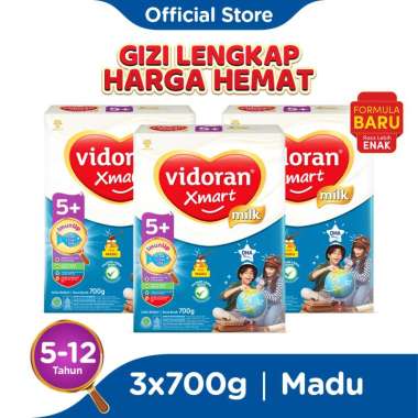 [3 Pcs] Vidoran Xmart 5+ Madu Susu Formula 700 g