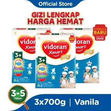[3 Pcs] Vidoran Xmart 3 + Vanilla Susu Formula 700 g