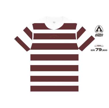 Aerostreet T Shirt Old School Stripe Walnut Kaos T Shirt ABAAA S