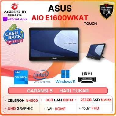 PC Desktop Asus AIO E1600WKAT TOUCH INTEL CORE N4500 RAM 8gb SSD 256gb Windows 11 15.6