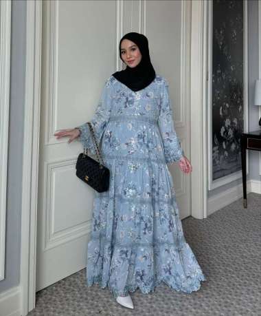 GONEGANI OFFICIAL - Dress Motif Bunga Bahan Ceruti Jangmi Dress Magno B